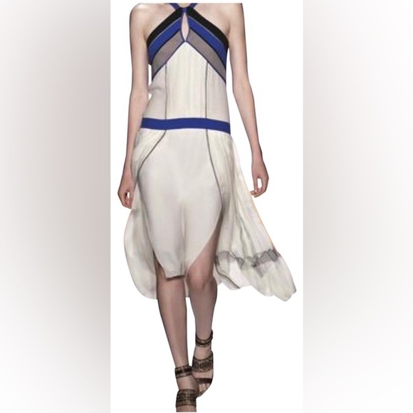 *BCBGMAXAZRIA Multicolor Runway "Voletta" Color Block Size 2 Cocktail Dress - Picture 4 of 16